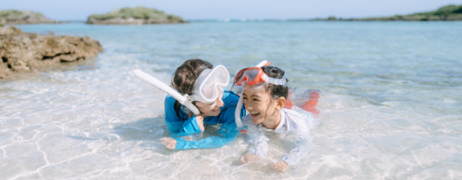 Family snorkeling